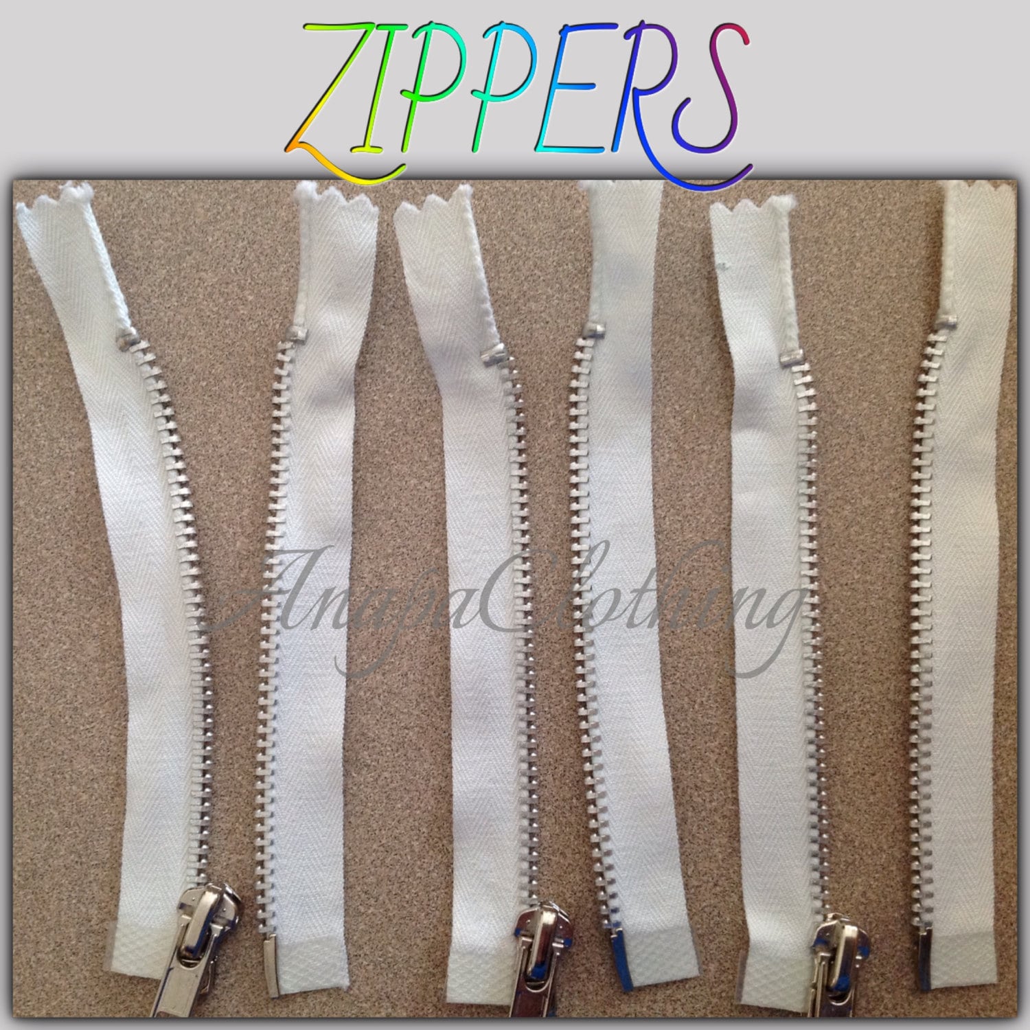 NEW 5" (12,7 cm) Aluminum Separating Zippers from ANAPACLOTHING on Etsy