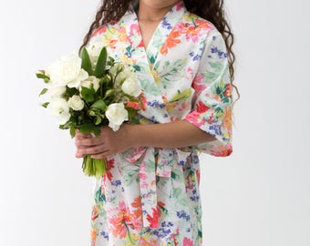 Flower Girl Robe // Bridal Robe // Bride Robe // Bridal Party Robes // Bridesmaid Gift // Robe // Floral Robes
