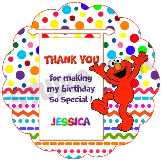 Custom Elmo Thank you Tags 2.5 Printable Elmo Sesame