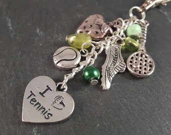 Tennis Bag Charm - tennis gift - tennis lover gift - tennis player gift - sport gift - hobby gift - sport jewellery - birthday gift