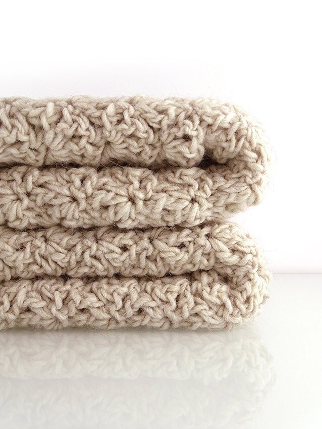 Wool Blanket Wool Throw Crochet Blanket Alpaca Merino