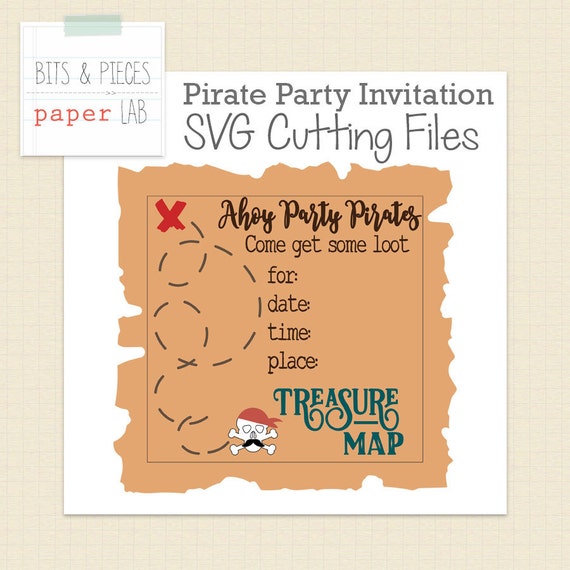 SVG Cutting File: Pirate Party Invitation SVG Pirate SVG
