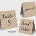 Wedding Table Numbers Printable Tent Style Table Numbers