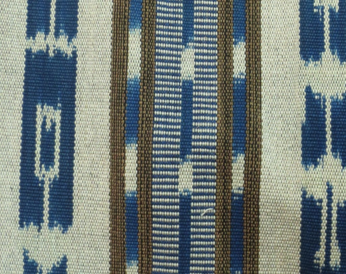 60s Indigo dyed Afro ethnic Ikat striped A line shift dress