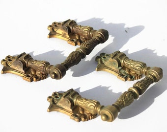 Two French Vintage Brass, door handles ,ornate door knockers,door furniture
