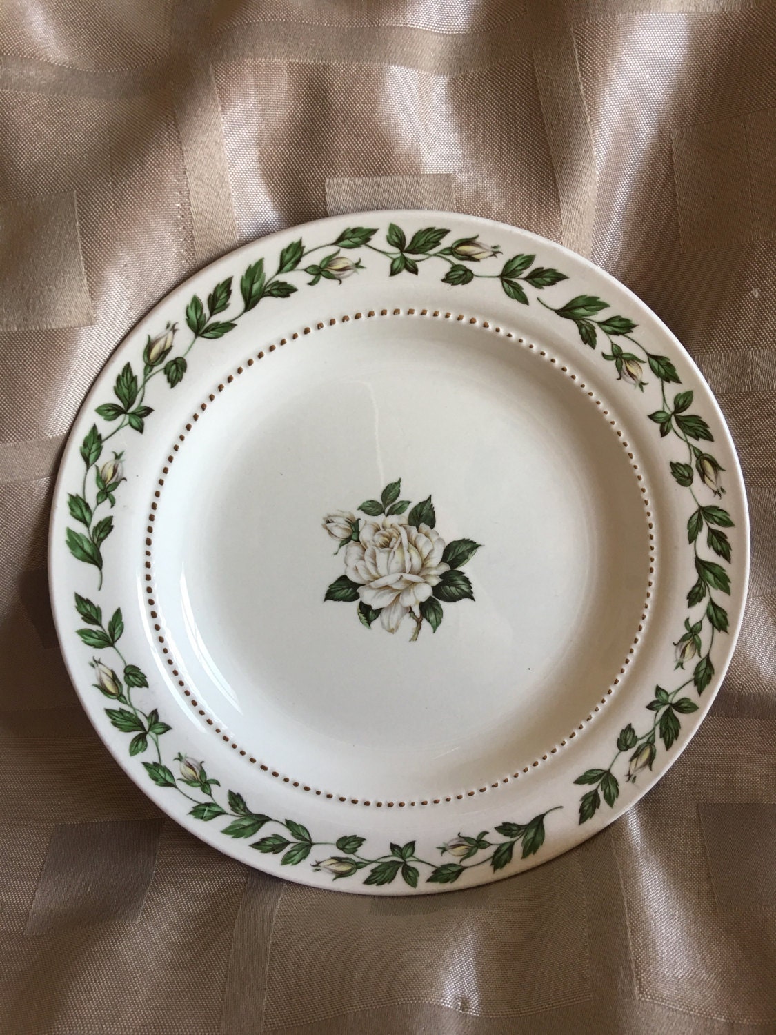 Superior Hall Quality Dinnerware Vintage Dessert Cameo Rose