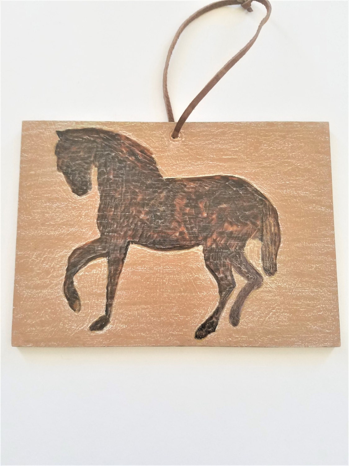 Horse Plaque Horse Sign Pyrography Horse by HummingbirdCraftsLLC