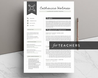 Teacher Resume Template for Word ( 5 Pages ) + Icon Pack | Teacher CV Template | INSTANT DOWNLOAD | The "Educator"