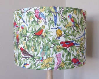Australian Parrots Lampshade | Fabric Lamp Shade | Birds | Handmade in Australia