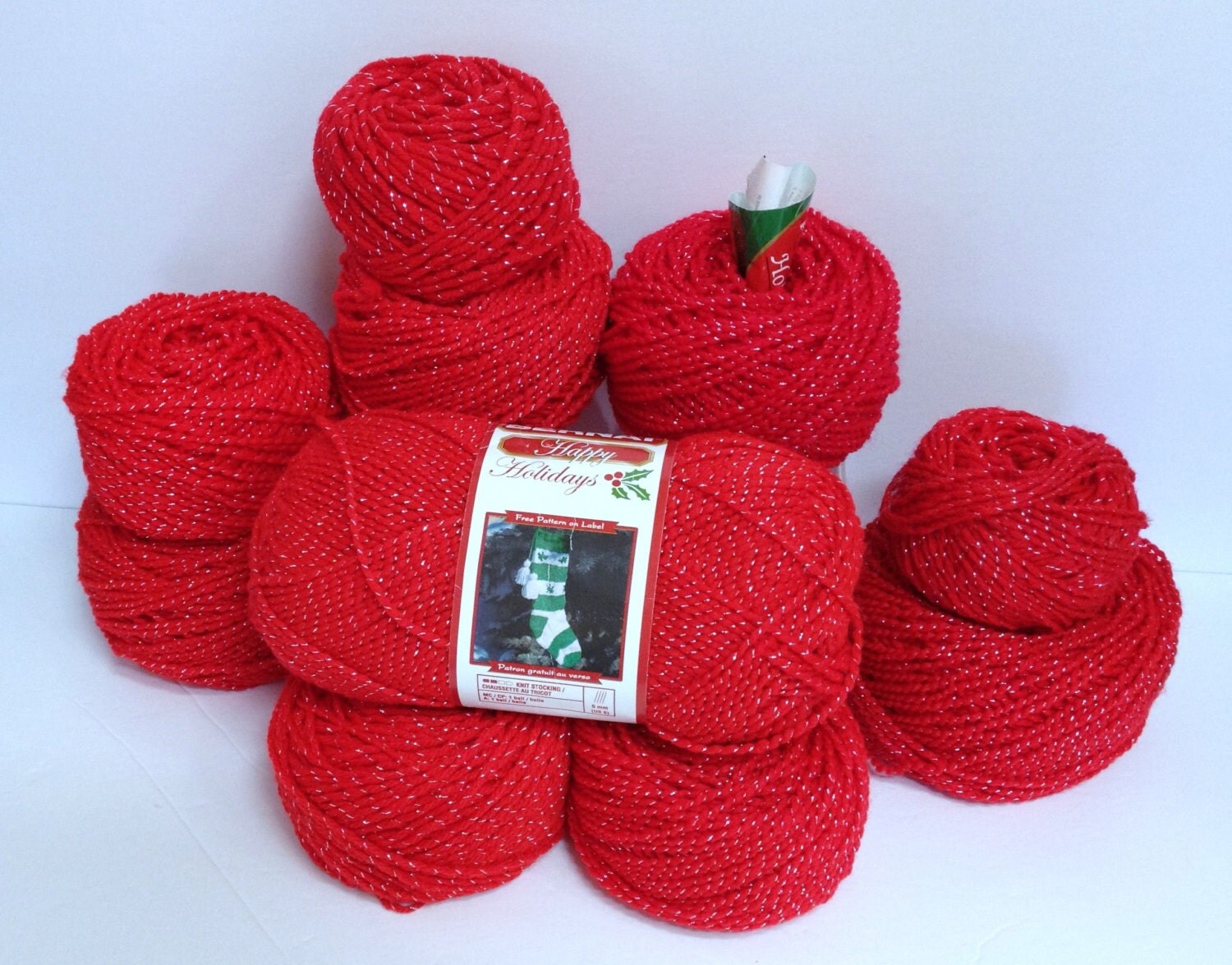 Christmas Yarn Red Heart Holiday Bernat Happy Holidays Bright Red