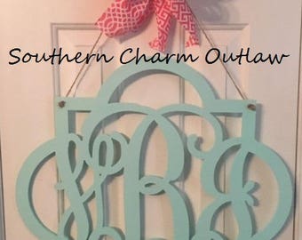 Monogram Door Hanger - Spring Door Hanger - Monogram Door Decor - 3 Letter Monogram - Monogram Door Sign - Spring Door Decor - Mongoram Sign