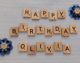 Happy Birthday Personalised Scrabble Magnets Set