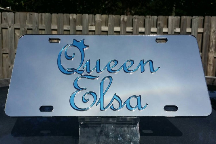 Custom Mirror License Plate Car Tag by EtchAmericaEngraving