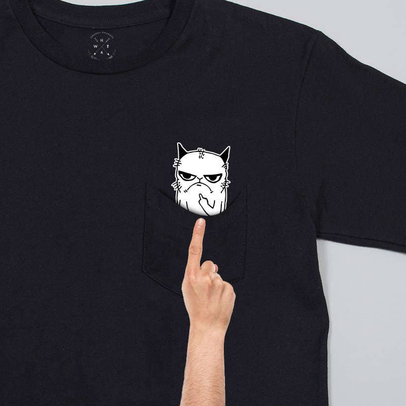 shirt cat flipping off