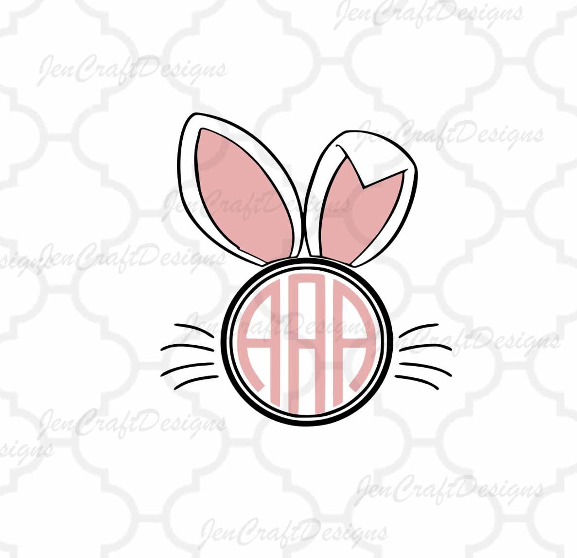 Download Bunny Ears Monogram Frame svg, Easter Monogram Frame ...