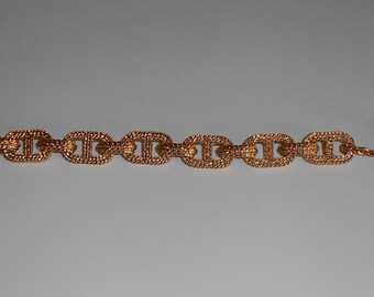 Vintage bracelet, Chic, gilt metal, Vintage 1980's, gift ideas