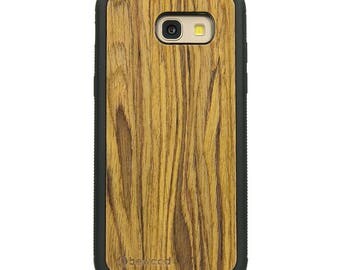 Samsung Galaxy A5 ' 2017 Olive Wood Case - Real Wooden Case - Black Bumper