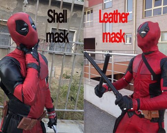 Deadpool costume/ Deadpool cosplay costume designer handmade to INDIVIDUAL measurements/Deadpool complete costume with SHELL or LEATHER mask