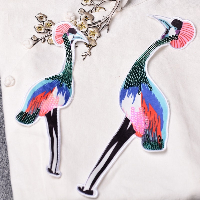 Bird Sequined Applique Patch Paillette Patch bird sequined applique patch paillette patch