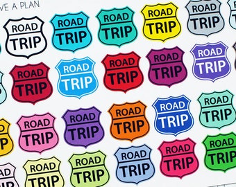 Planner Stickers Road Trip Sign for Erin Condren, Happy Planner, Filofax, Scrapbooking