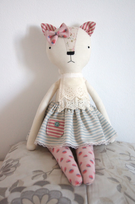 Cat Handmade Doll stuffed toy plush cat by LaPetiteMaisonShop