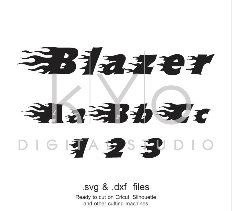 Download Blaze Flame font cuttable svg files Flame alphabet svg