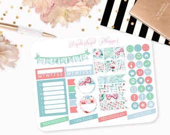 Vintage Summer - Beach Themed Planner Stickers // Icons, Banners + Flags // Perfect for Erin Condren Vertical Life Planner