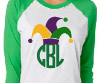 Monogram Mardi Gras Shirt - Throw me Something Mister - Mardi Gras Shirt - Long Sleeve - Short Sleeve - Raglan - infant to adult sizing
