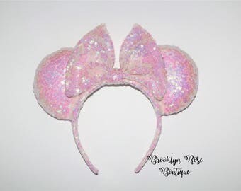 Pixie Dust Iridescent Sequin Disney Mickey Minnie Mouse Ears Headband