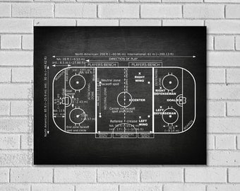 Hockey Gift - Ice Hockey Rink Patent Print - Hockey Decor - Ice Hockey Rink - Ice Hockey Patent - Hockey Art - Ice Hockey - Hockey SH000