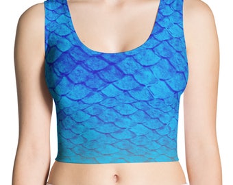 Mermaid Crop Top - Mermaid Costume - Mermaid Tank Top Shirt - Fish scale Shirt - Fish Costume - Summer Shirt