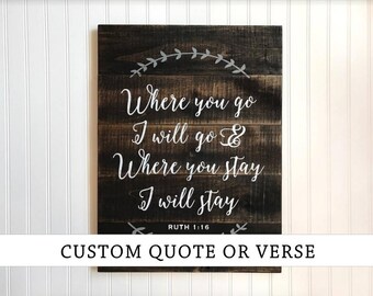 CUSTOM Pallet Sign, Bible Verse Sign, Personalized Wedding Gift Custom Quote Phrase Wood Sign Reclaimed Farmhouse Decor Scripture Pallet Art