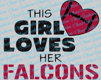 This Girl Loves Her Falcons w/ Football Heart SVG