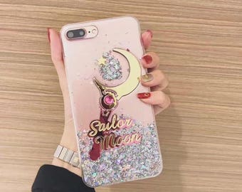 Sailor Moon Glitter Magic Power Stick iPhone 6 6s 7 Plus Clear Phone Case