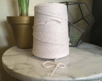 3 mm 4 mm 8 mm Cotton Macrame String, Bulk Macrame Cord, Craft Twine, Natural Cotton Rope, Twisted Ecru