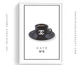 Café no5 | Chanel Fashion Poster Printable | Chanel number five wall art | Fashion Coffee wall art print | Fashion digital photography