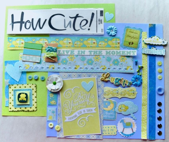 baby boy scrapbook kit paper embellishments 3d stickers