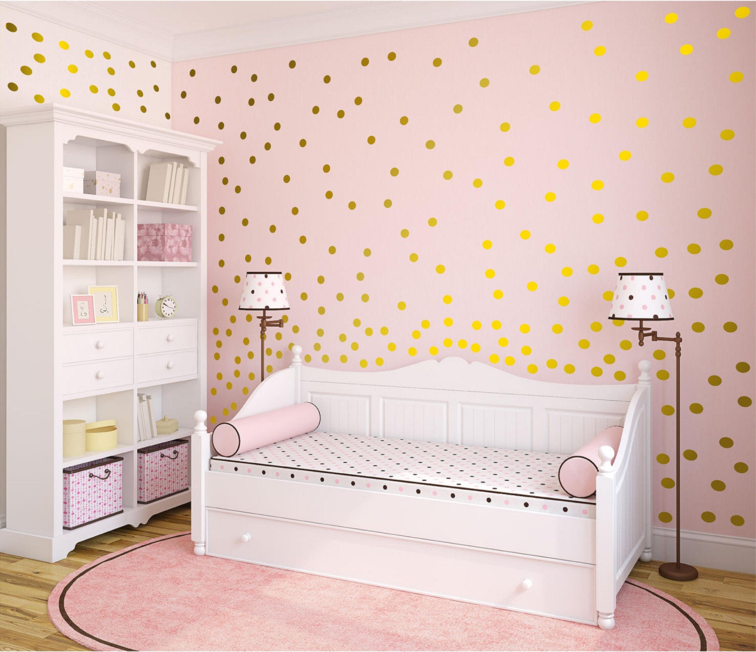 Peel and Stick 2 Inches Metallic Gold Wall Sticker Decals