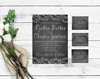 Rustic Wedding Invitation Template- Wedding Invitation Template Download- Instant Download Wedding Invitation- Printable Wedding Invitation