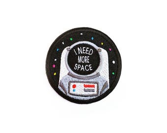 Astronaut Patch Iron On Patches Applique Embroidered Patches • I Need More Space Art Cosmo Stars