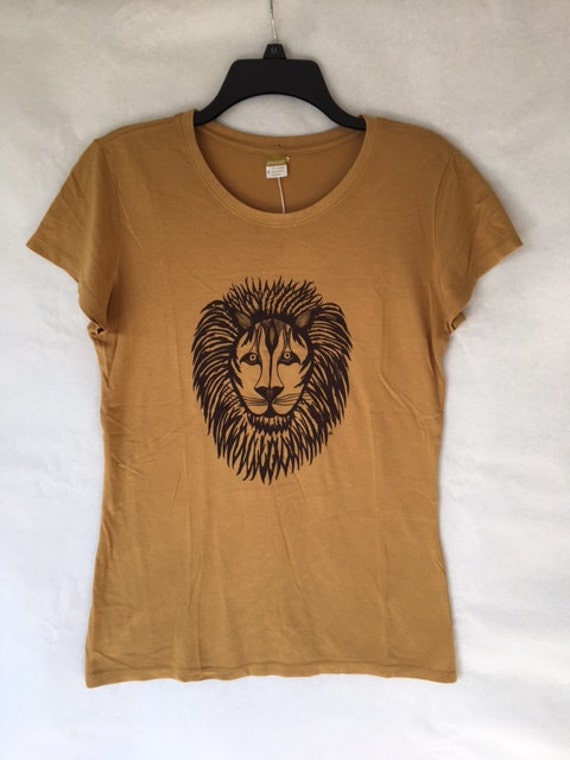 Lion T-Shirt Ladies Bamboo Majestic Lion Animal by CarolTeeDesigns