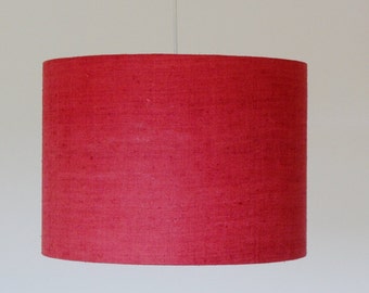 Lampshade red, elegant lampshade, drum lampshade , silk lampshade, chic lampshade, modern lampshade, red chandelier