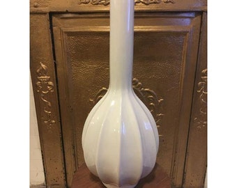 Large White Ceramic Bud Vase