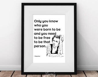 Lesbian Art, Lesbian Gift, Valentines Gift, LGBTQ Printable, Ruby Rose, Gender, Gay Wall Art, Born to Be, Printable Download, Gay Quotes