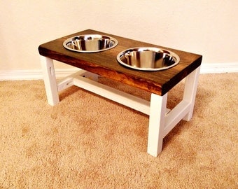 Dog Bowl Stand - Large Dog Bowl Stand - Farmhouse Style - Rustic Dog Bowl Stand - Raised Dog Bowl - Elevated Dog Bowl - Raised Dog Feeder