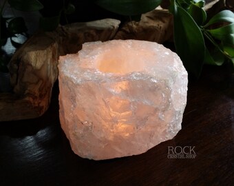 SALE! Clear Quartz Candle Holder, Crystal Candle Holder, Reiki, Meditation, New Age, Clear Quartz, Quartz Candle Holder, Tea Light Candle