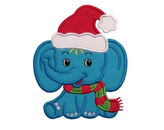 Christmas Baby Boy Elephant Applique Design-Christmas Design-4x4, 5x7, 6x10 Hoop-4 Sizes-Instant Download-Design in digital format.