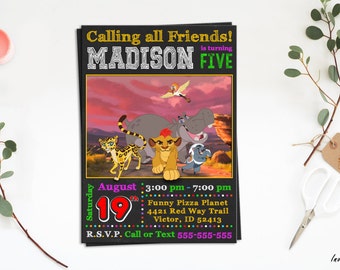 Lion Guard Invitation, Lion Guard birthday invitation, Lion Guard, Lion Guard Invite, Printable Lion Guard, Lion Guard digital, boy and girl