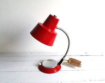 Vintage desk lamp bright red