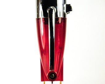Dazey Ice Crusher on custom museum mount atomic age space rocket mid century modern design kitchen bar chrome fins